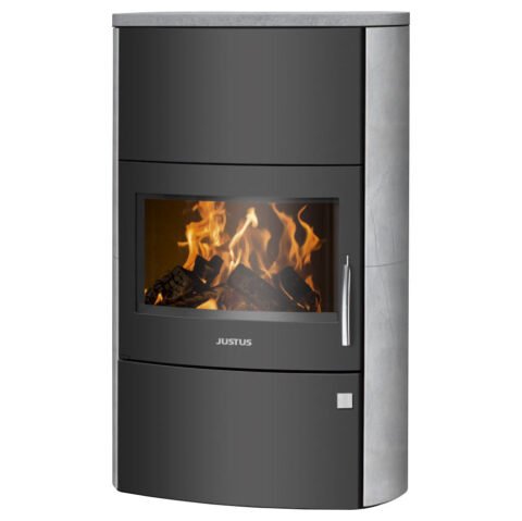 JUSTUS Agero W+ Kaminofen 7 kW – Stahl Schwarz