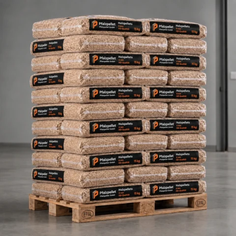 Pfalzpellet Holzpellets 6 mm, Sackware – Palette 975 kg