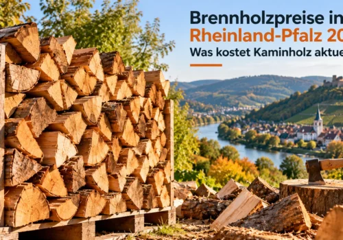 Kammergetrocknetes Brennholz in Rheinland-Pfalz mit gestapelten Holzscheiten