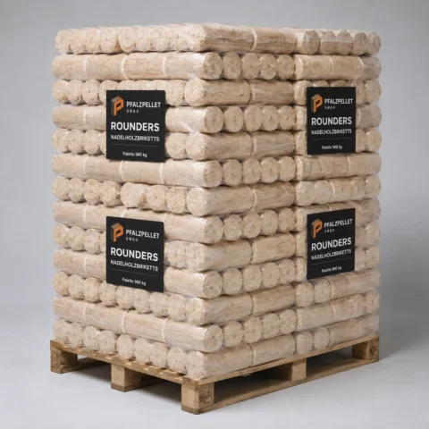 Rounders Nadelholzbriketts – Palette 960 kg