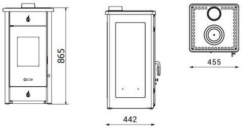 Wamsler Luke II Kaminofen 8 kW mit Kochplatte – Anthrazit – Produktansicht 2